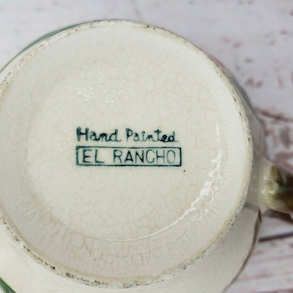 Rare Hand Painted El Rancho Floral Design Tea Cup - Picture 3 of 7